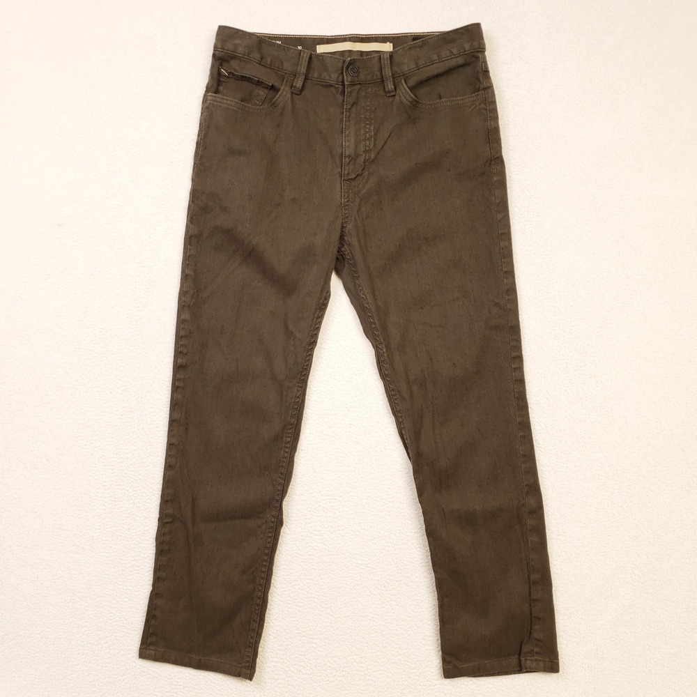 Banana Republic Slim Linen Trousers Mens 30x30 Brown Casual Pants Lightweight